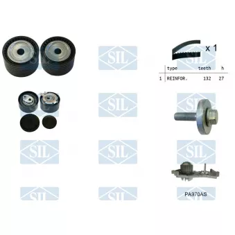 Pompe à eau + kit de courroie de distribution Saleri SIL K1PA970AS