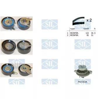 Pompe à eau + kit de courroie de distribution Saleri SIL K2PA1002A