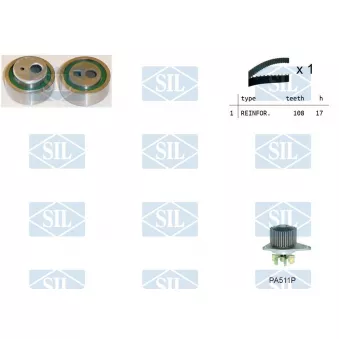 Pompe à eau + kit de courroie de distribution Saleri SIL K2PA511P