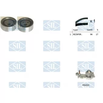 Pompe à eau + kit de courroie de distribution Saleri SIL K2PA830