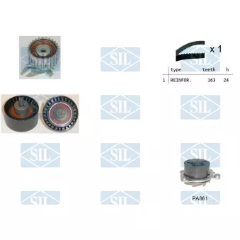Pompe à eau + kit de courroie de distribution Saleri SIL K2PA861