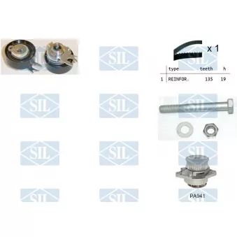 Pompe à eau + kit de courroie de distribution Saleri SIL K2PA941