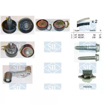 Pompe à eau + kit de courroie de distribution Saleri SIL K2PA945A