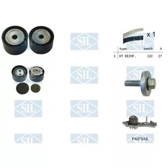 Pompe à eau + kit de courroie de distribution Saleri SIL K2PA970AS