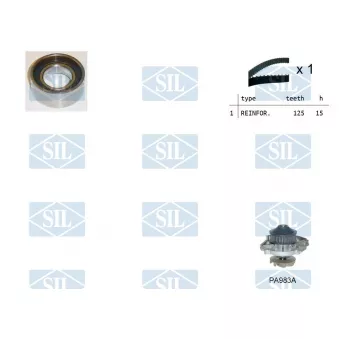 Pompe à eau + kit de courroie de distribution Saleri SIL K2PA983A