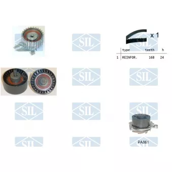 Pompe à eau + kit de courroie de distribution Saleri SIL K3PA861