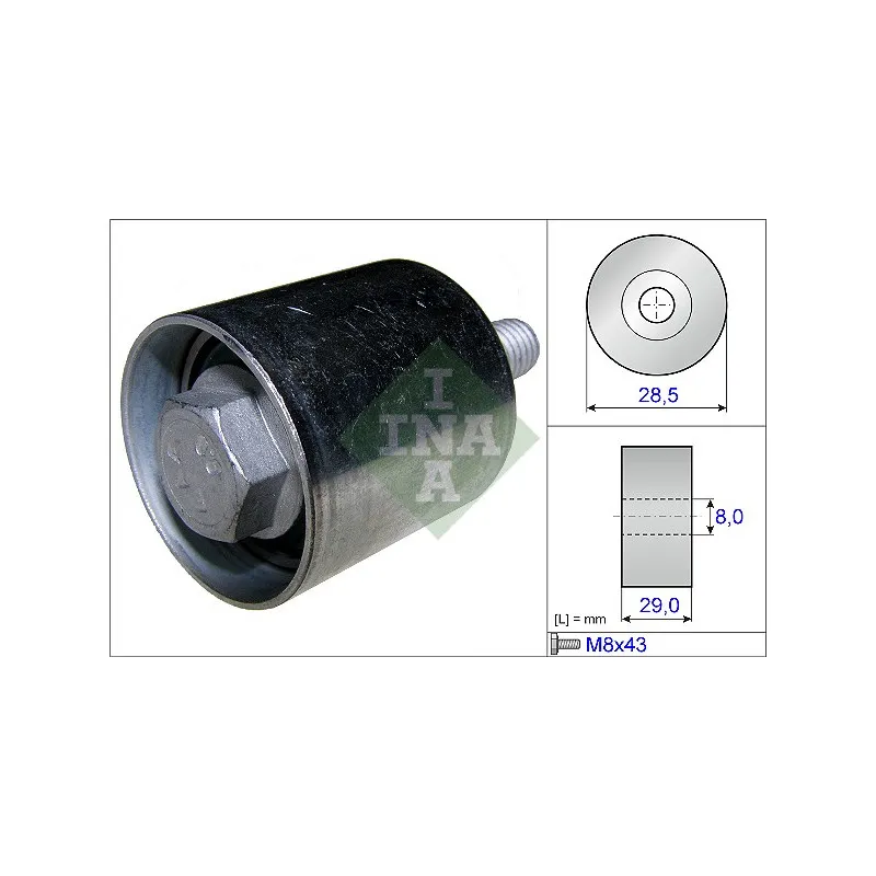 Poulie renvoi/transmission, courroie de distribution INA 532 0661 10
