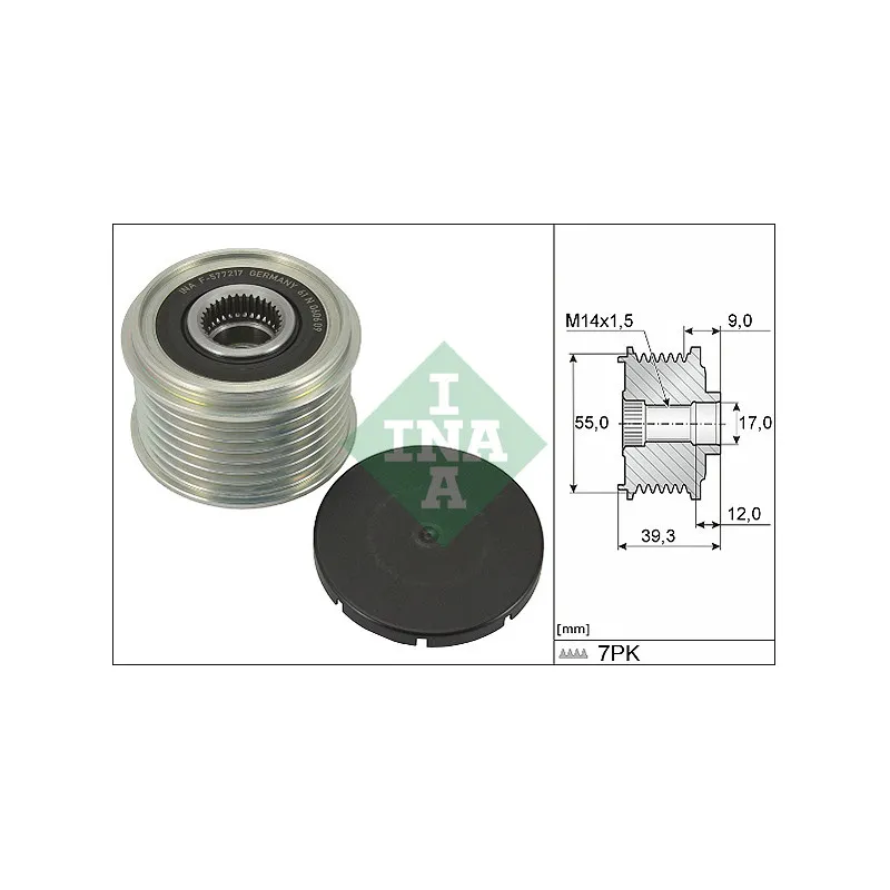 Poulie roue libre, alternateur INA 535 0330 10