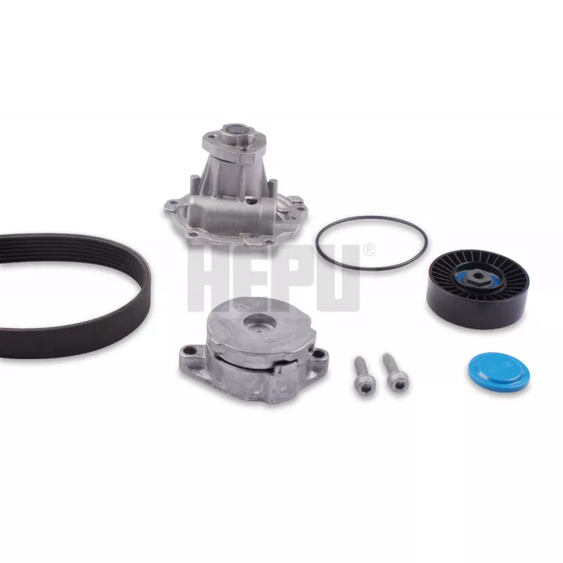 Pompe à eau+Jeu de courroie trapézoïdale à nervures HEPU PK05427