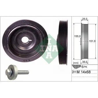 Kit de poulies, vilebrequin INA 544 0090 20