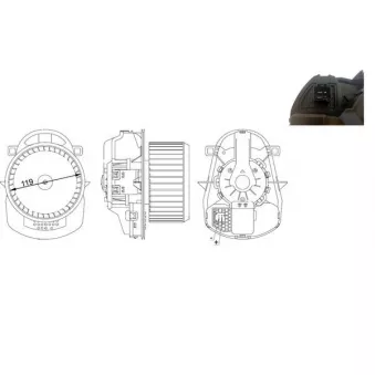 Pulseur d'air habitacle MAHLE AB 258 000S