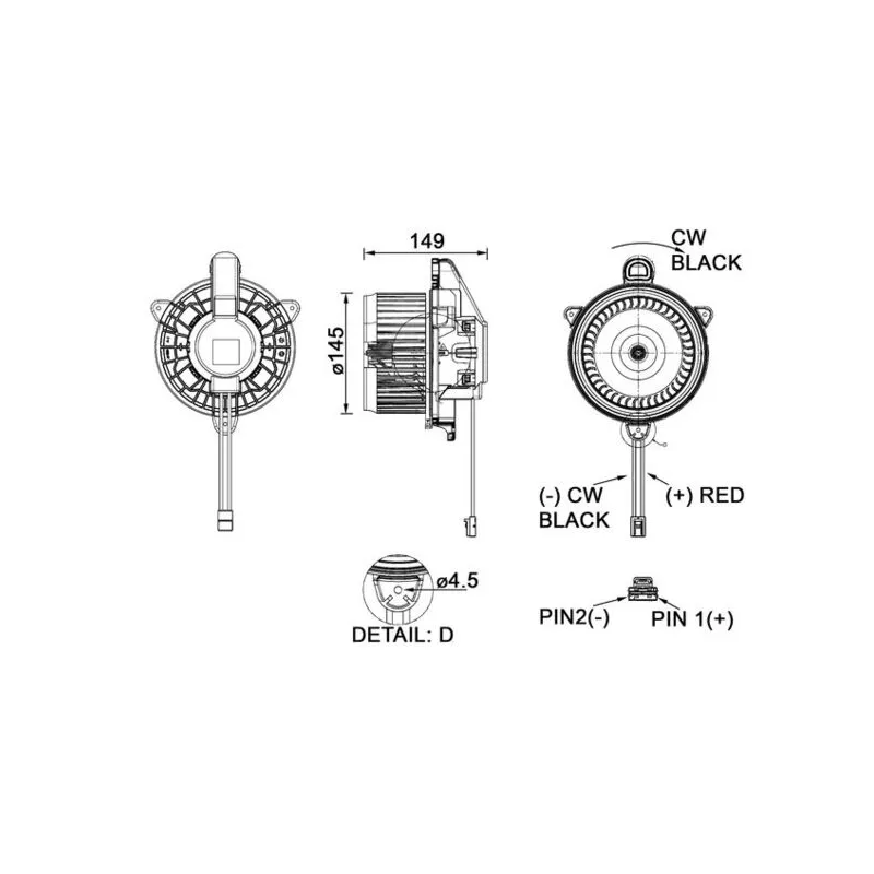 Pulseur d'air habitacle MAHLE AB 278 000P