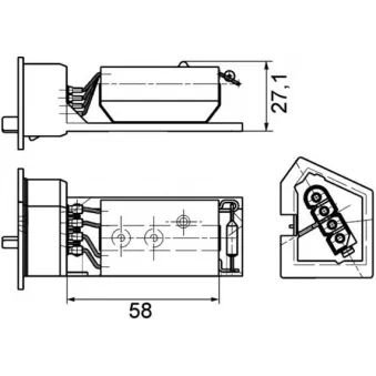 Résistance, pulseur d'air habitacle MAHLE ABR 11 000P