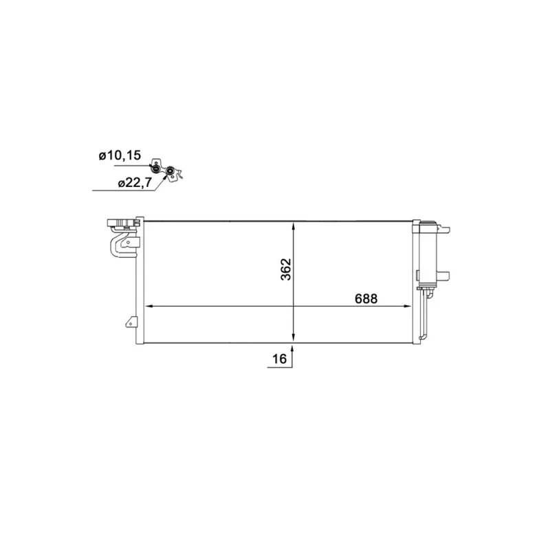 Condenseur, climatisation MAHLE AC 103 000S