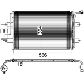 Condenseur, climatisation MAHLE AC 180 000S