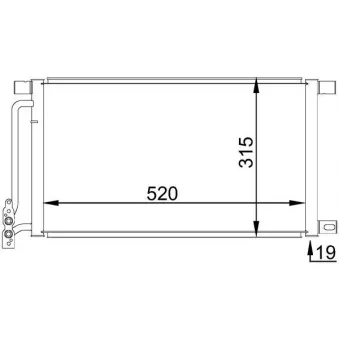Condenseur, climatisation MAHLE AC 235 001S