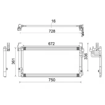 Condenseur, climatisation MAHLE AC 265 000S
