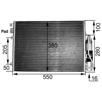 Condenseur, climatisation MAHLE AC 303 000S