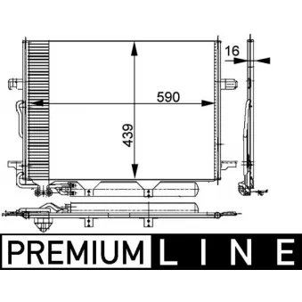 Condenseur, climatisation MAHLE AC 318 000P