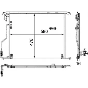 Condenseur, climatisation MAHLE AC 334 000P