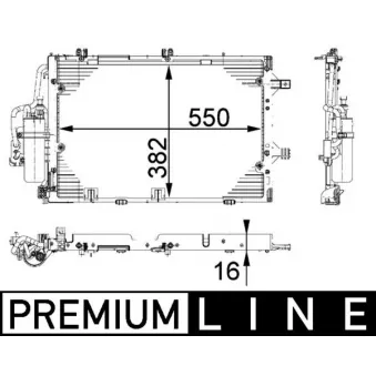 Condenseur, climatisation MAHLE AC 335 000P