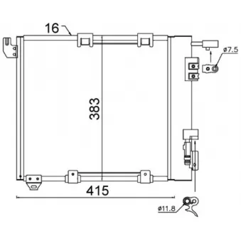 Condenseur, climatisation MAHLE AC 349 000S
