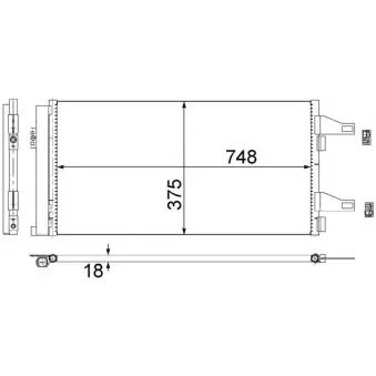Condenseur, climatisation MAHLE AC 363 000S
