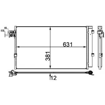 Condenseur, climatisation MAHLE AC 38 000P