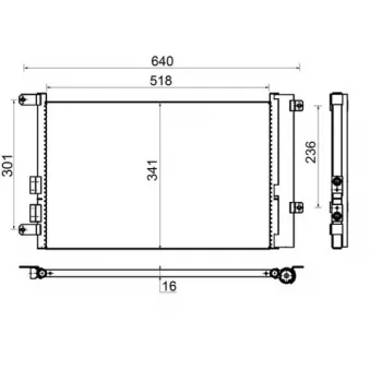 Condenseur, climatisation MAHLE AC 401 000S