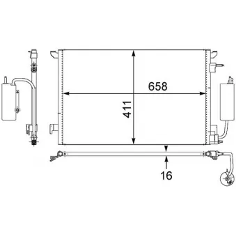 Condenseur, climatisation MAHLE AC 407 000S