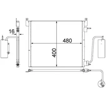 Condenseur, climatisation MAHLE AC 408 000S