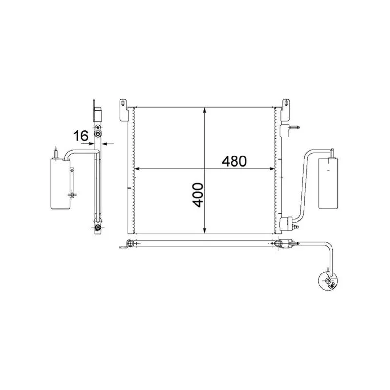 Condenseur, climatisation MAHLE AC 408 000S