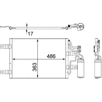 Condenseur, climatisation MAHLE AC 409 000S
