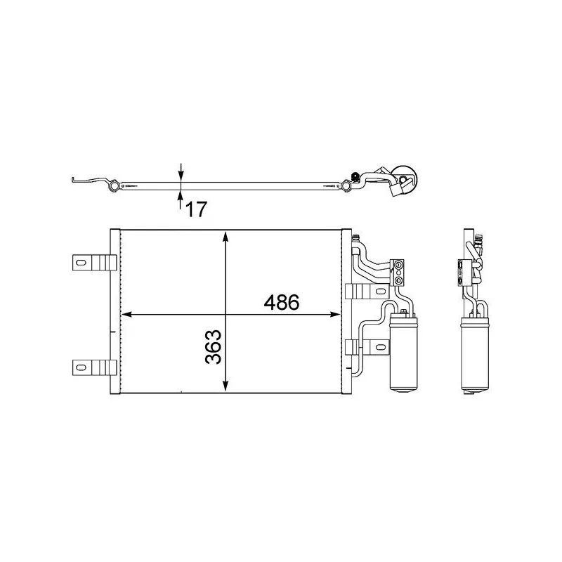 Condenseur, climatisation MAHLE AC 409 000S
