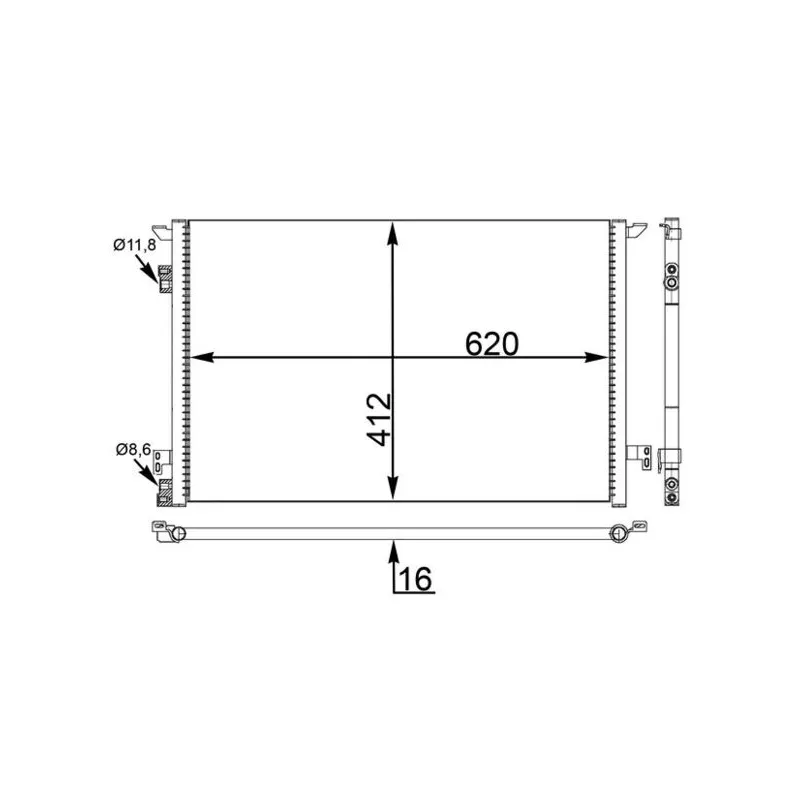 Condenseur, climatisation MAHLE AC 411 000S