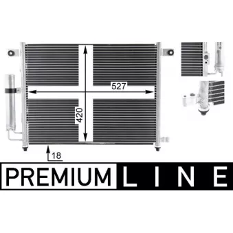 Condenseur, climatisation MAHLE AC 423 000P