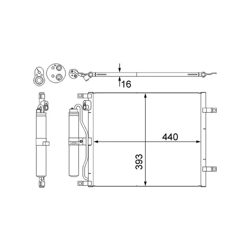 Condenseur, climatisation MAHLE AC 443 000S