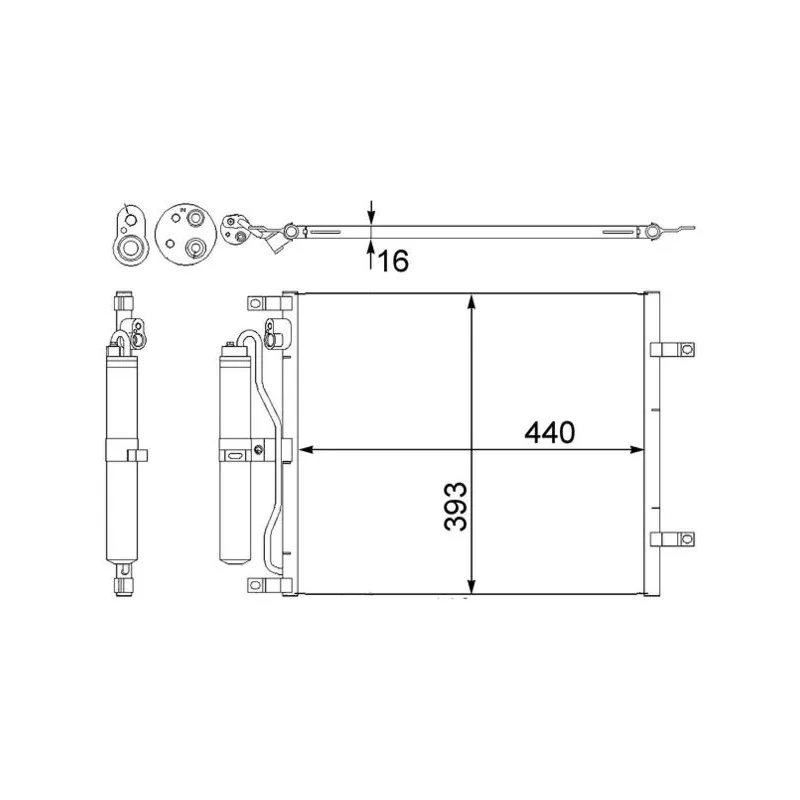 Condenseur, climatisation MAHLE AC 445 000S