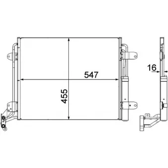 Condenseur, climatisation MAHLE AC 454 000P