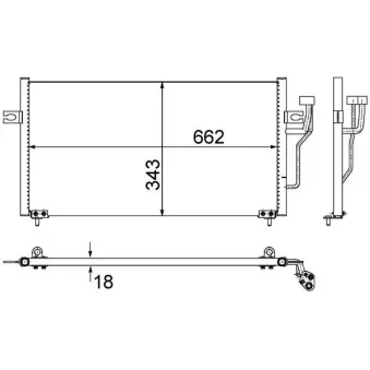 Condenseur, climatisation MAHLE AC 458 000S
