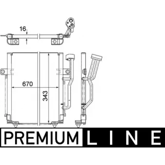 Condenseur, climatisation MAHLE AC 462 000P