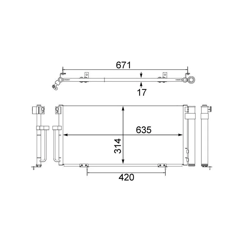 Condenseur, climatisation MAHLE AC 473 000S