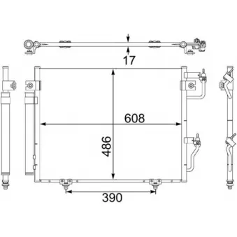 Condenseur, climatisation MAHLE AC 475 001S