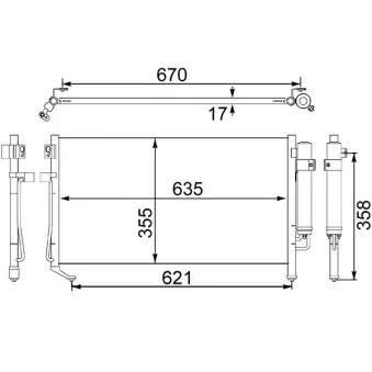 Condenseur, climatisation MAHLE AC 479 001S
