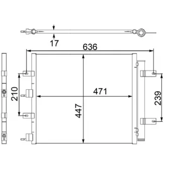 Condenseur, climatisation MAHLE AC 481 000S