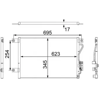 Condenseur, climatisation MAHLE AC 483 000S