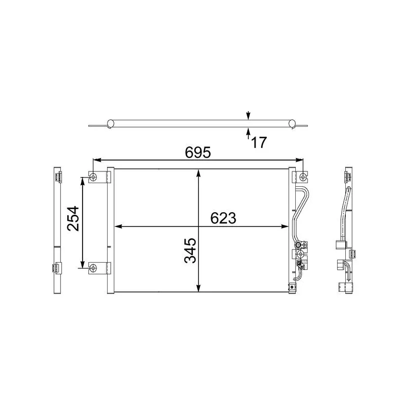 Condenseur, climatisation MAHLE AC 483 000S