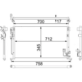 Condenseur, climatisation MAHLE AC 485 000S