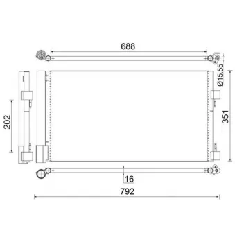 Condenseur, climatisation MAHLE AC 486 000S