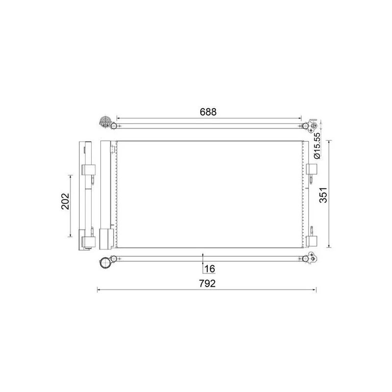 Condenseur, climatisation MAHLE AC 486 000S